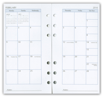 2016 six hole planner refill monthly view